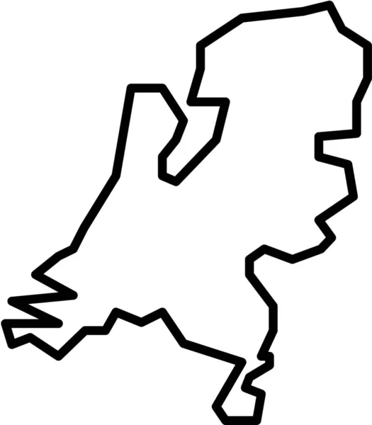Hollanda Dış Hatlar Haritaları Ana Hatlar Biçiminde Gezinme Simgesi — Stok Vektör