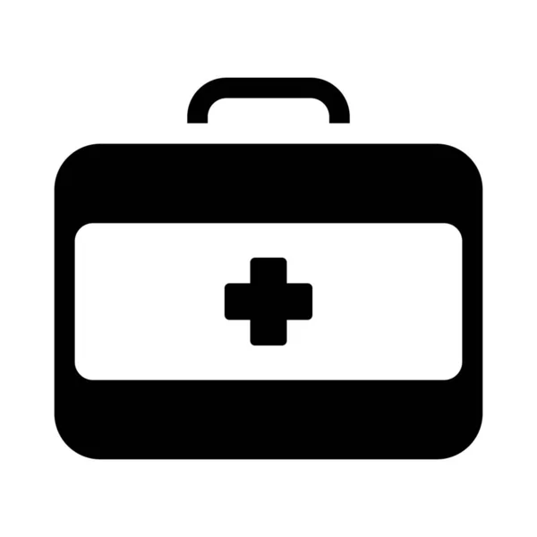 Kit Primeros Auxilios Médico Icono Atención Médica Estilo Sólido — Archivo Imágenes Vectoriales
