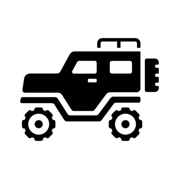 Car Jeep Offroad Icon Solid Style — Stok Vektör