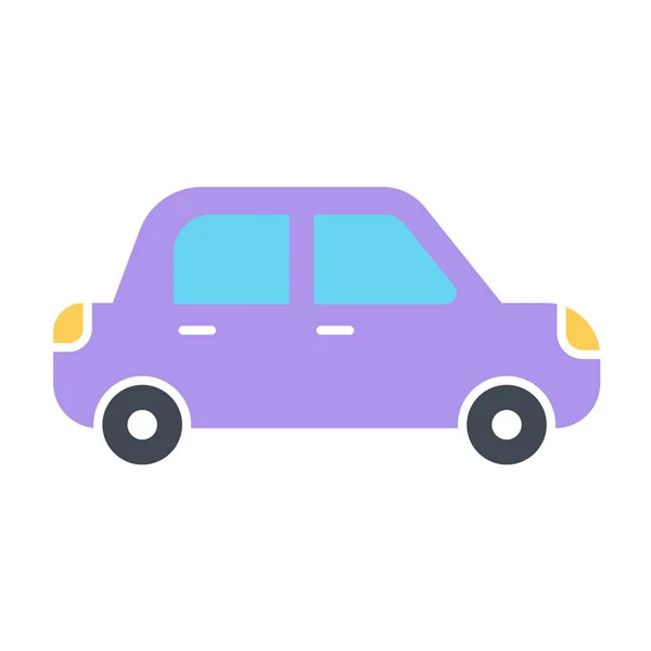 Αυτοκίνητο Familycar Στο Δρόμο Εικονίδιο Επίπεδο Στυλ — Διανυσματικό Αρχείο