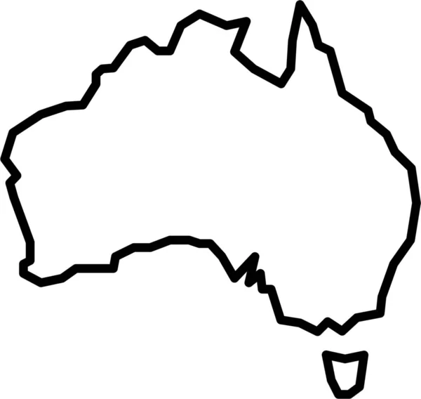 オーストラリア概要スタイルの地図とナビゲーションアイコン — ストックベクタ