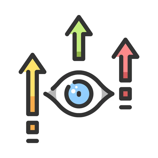 Ooggroei Pictogram Gevulde Omtrek Stijl — Stockvector