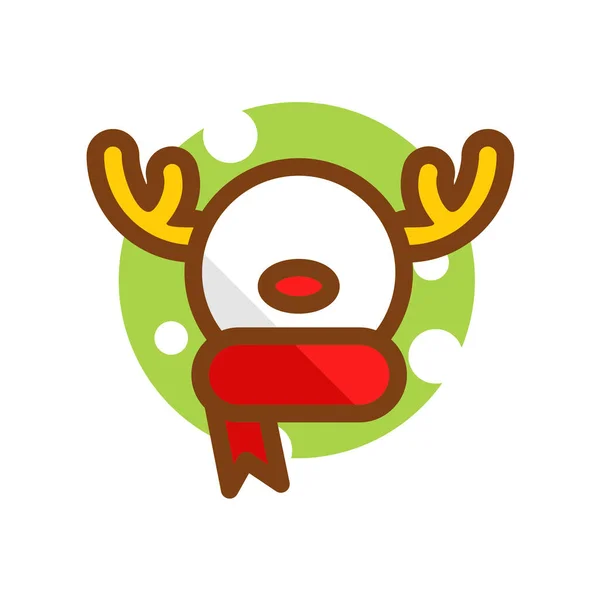 Animal Icono Venado Navidad Estilo Plano — Vector de stock