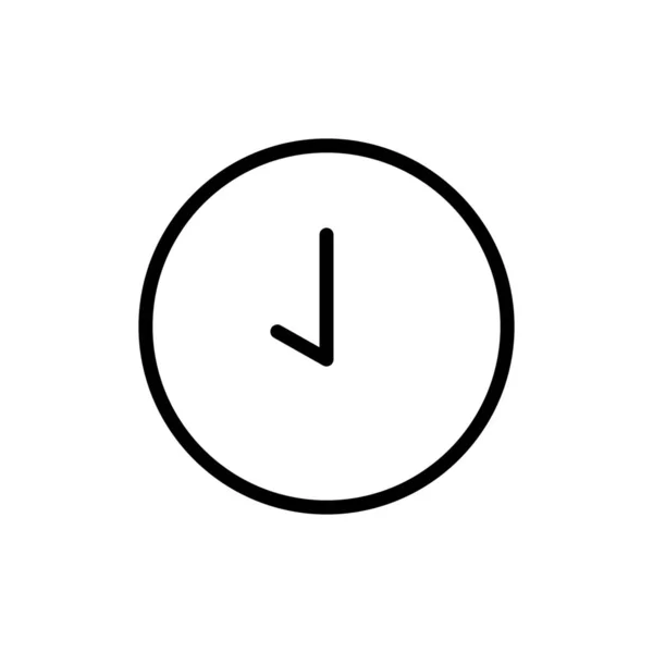 Saat Yuvarlanmış Katı Zaman Simgesi Ana Hatlar Biçiminde — Stok Vektör