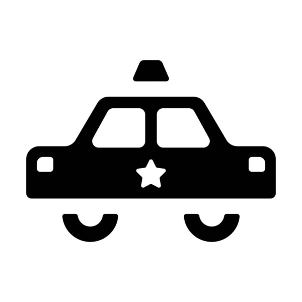 Icono Emergencia Policía Coche Estilo Sólido — Vector de stock