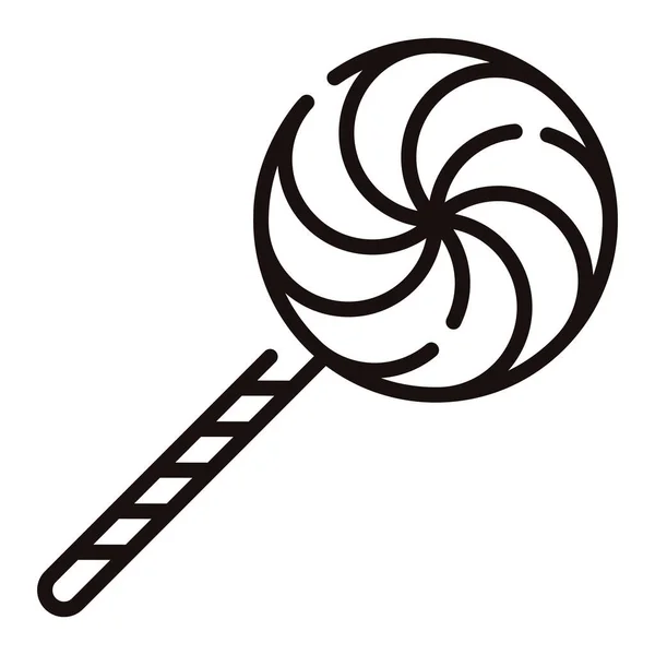 Snoep Dessert Lolly Pictogram Omtrek Stijl — Stockvector