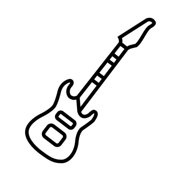 Guitare Électrique Icône Instrument Musique Dans Style Outline — Image vectorielle
