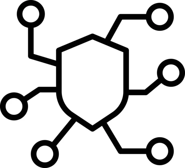 Cybernetyczna Ikona Waluty Krypto — Wektor stockowy