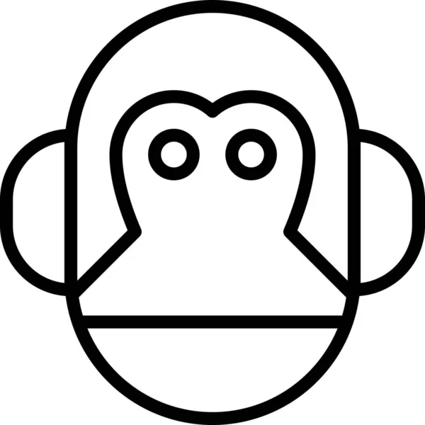 Animal Cara Mono Icono — Vector de stock