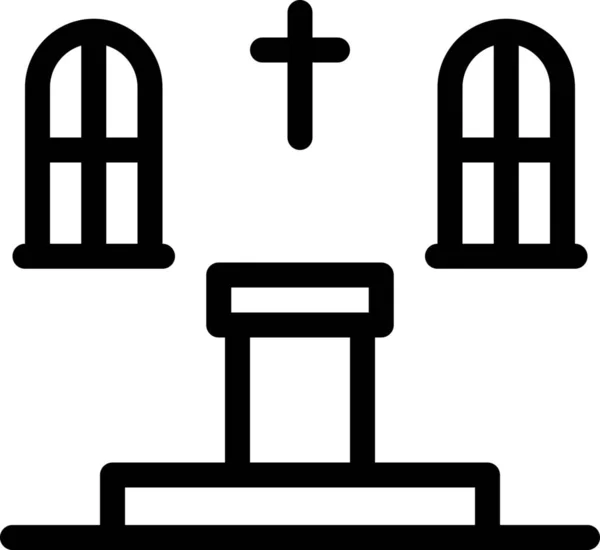 Altar Icono Iglesia Cristiana — Vector de stock