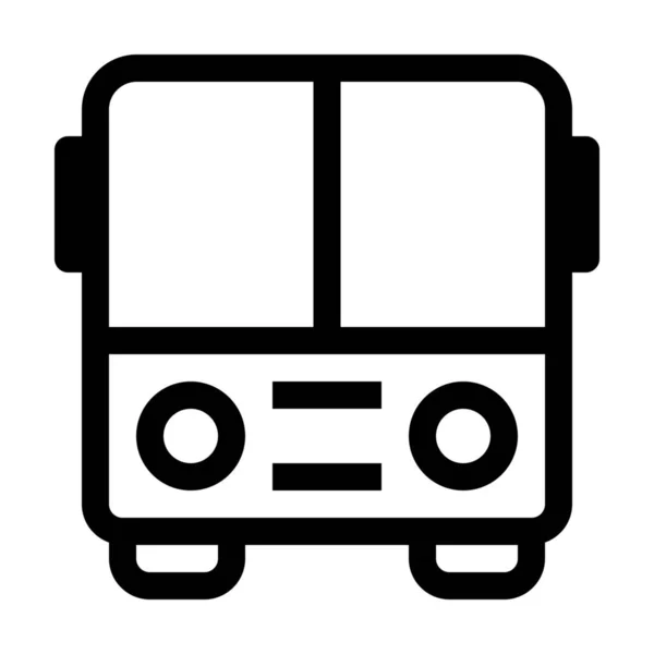 公交城市学校图标的轮廓风格 — 图库矢量图片