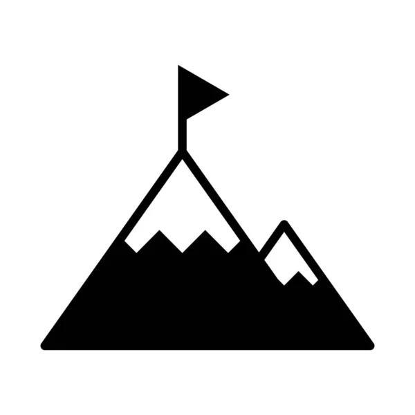 Montagne Randonnée Montagne Icône Dans Style Solide — Image vectorielle