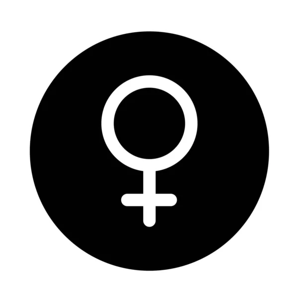 Weibliches Gender Symbol Soliden Stil — Stockvektor