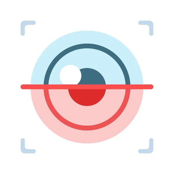 Иконка Футуристической Идентификации Глаз Плоском Стиле — стоковый вектор