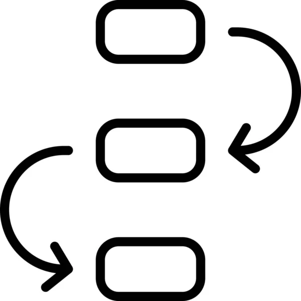 Flow Prozess Routensymbol Outline Stil — Stockvektor