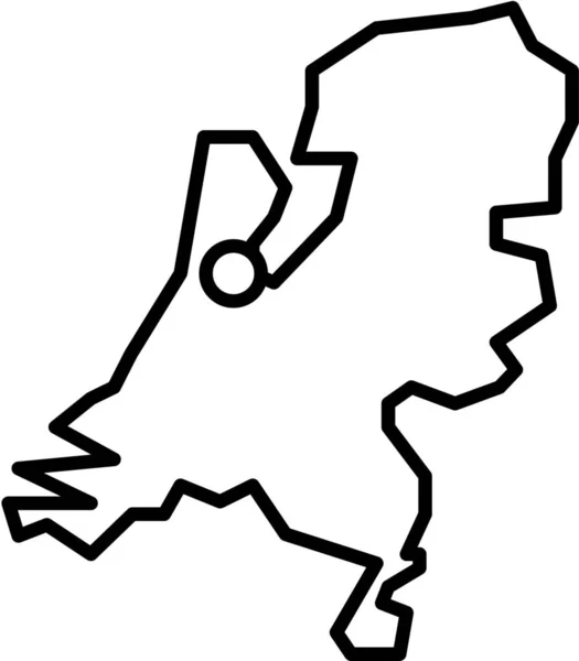 Pays Bas Amsterdam Holland Icône Dans Style Outline — Image vectorielle