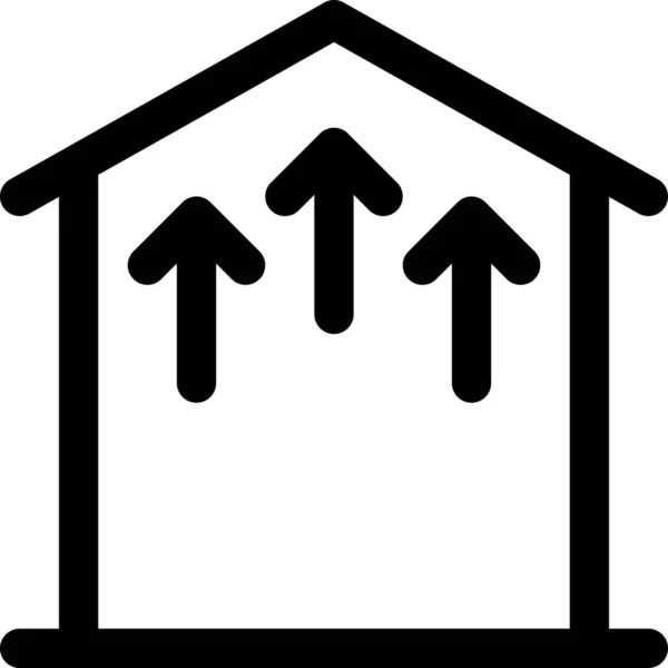 Building Heat House Icon Outline Style — Stock Vector