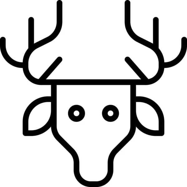 Cuernos Animales Icono Ramificado — Vector de stock
