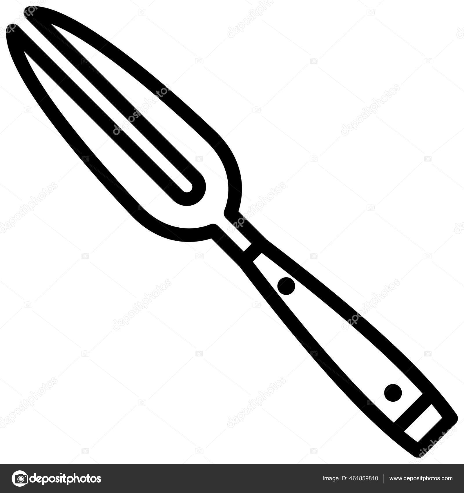 Carving Fork Cooking Tool Prongs Icon Outline Style Stock Vector Image