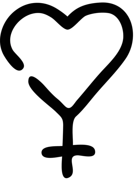 Attraktion Kvinnlig Hjärta Ikon Kärlek Romantik Kategori — Stock vektor