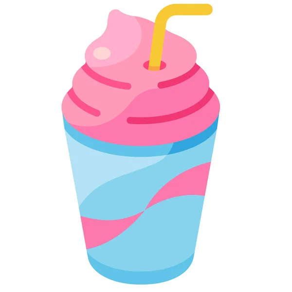 Drink Milkshake Erfrischungs Ikone Flachen Stil — Stockvektor