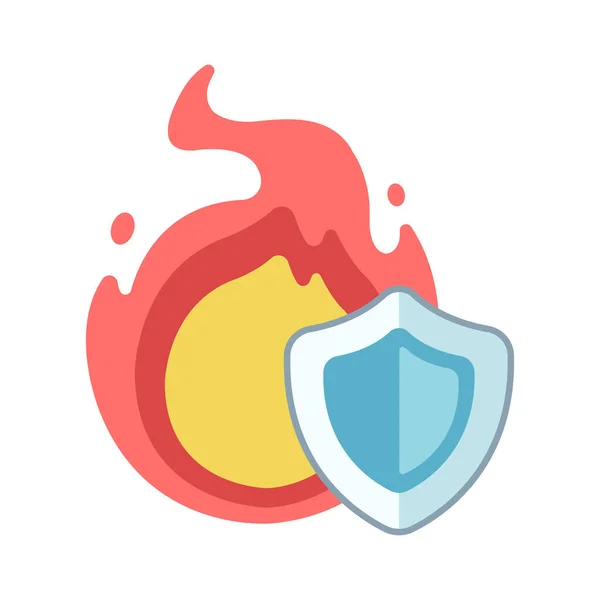 Firewall Protector Icono Protección Estilo Plano — Vector de stock