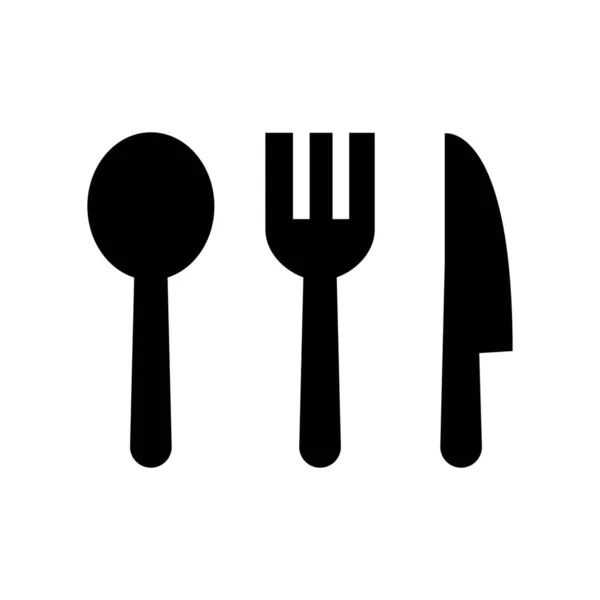 Tenedor Cuchillo Cocina Icono Estilo Sólido — Archivo Imágenes Vectoriales