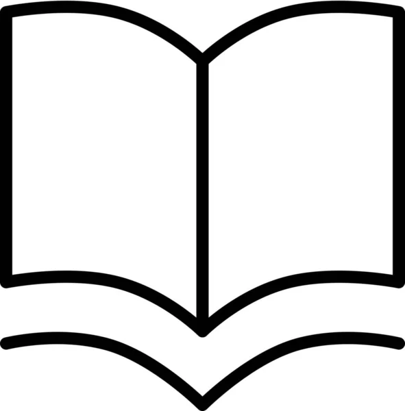 Βιβλίο Σημειωματάριο Ανοιχτό Εικονίδιο Στυλ Περίγραμμα — Διανυσματικό Αρχείο