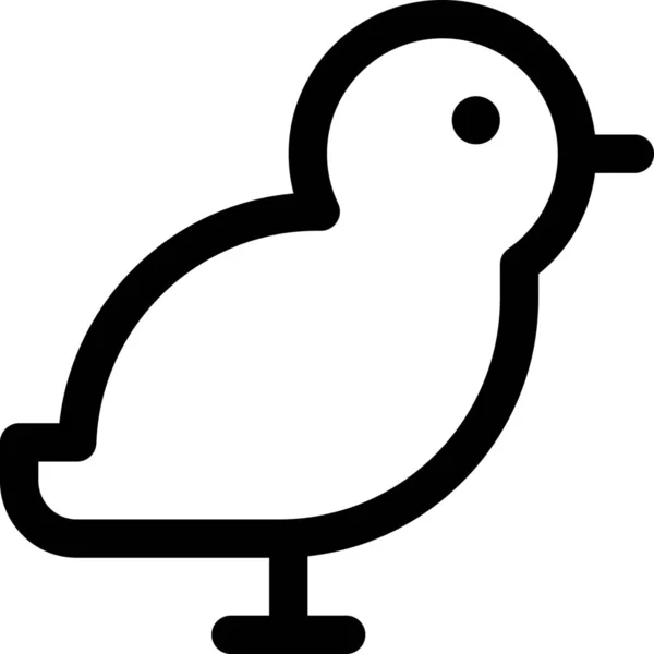 Pollo Pájaro Lindo Icono — Vector de stock