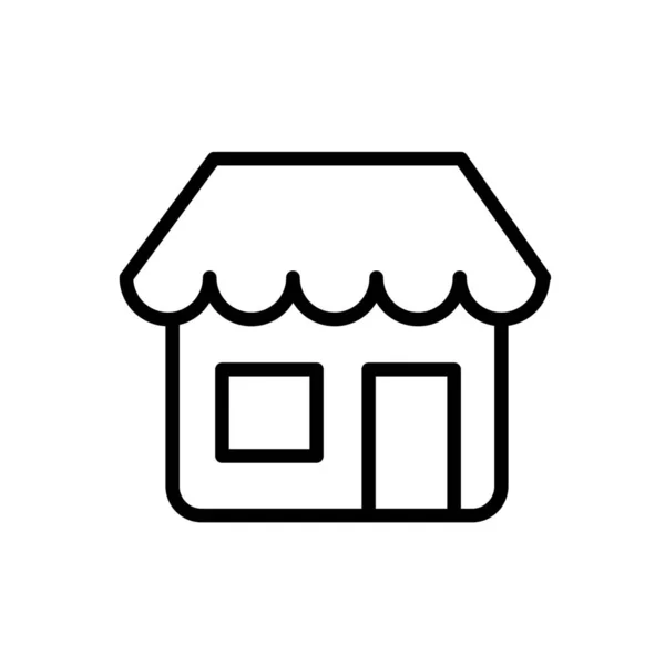 Icono Compras Tienda Mercado Estilo Esquema — Vector de stock