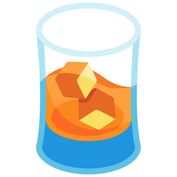Alcohol Brandy Icono Cóctel Estilo Plano — Vector de stock