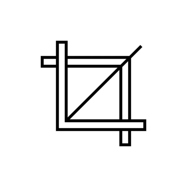 Bildzuschnitt Symbol Umrissstil Zuschneiden — Stockvektor