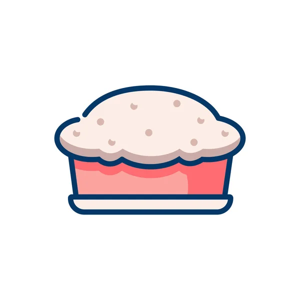 Icône Dessert Cupcake Boulangerie Dans Style Contour Rempli — Image vectorielle