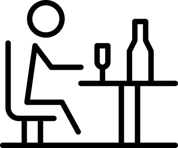 Drink Person Restaurant Icon — Stock Vector