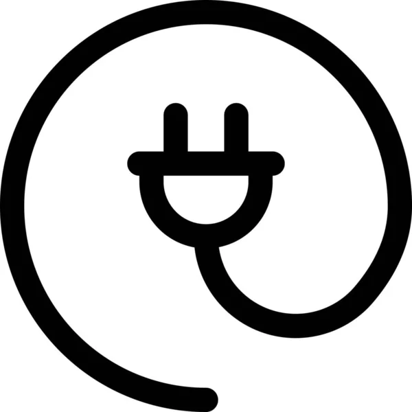 Stromsteckdose Power Symbol Outline Stil — Stockvektor