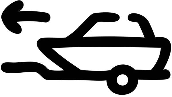 Boot Auto Aanhangwagen Pictogram Voertuigen Wijze Van Vervoer Categorie — Stockvector