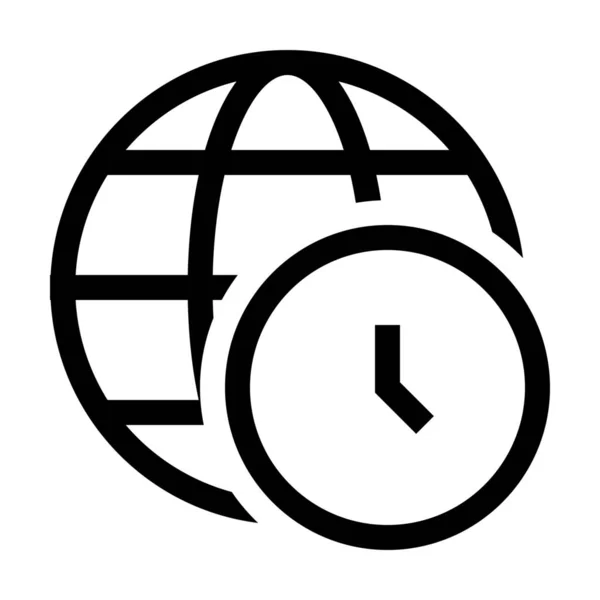 Icône Globe Global Lumière Jour Dans Style Outline — Image vectorielle