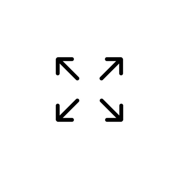Vollständige Maximierung Des Runden Soliden Symbols Outline Stil — Stockvektor