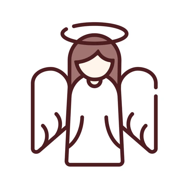 Икона Ангела Рождества Стиле Заполненный Контур — стоковый вектор
