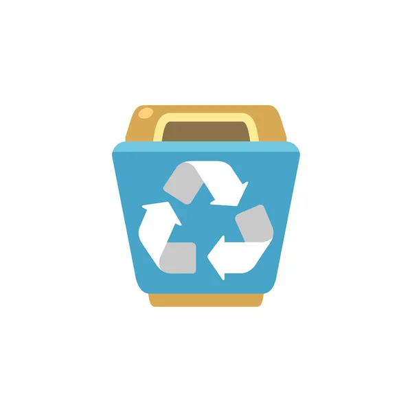 Ekologická Ikona Odstraňování Odpadů Plochém Stylu — Stockový vektor