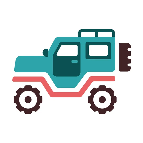 Coche Jeep Offroad Icono Estilo Plano — Vector de stock