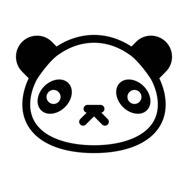 Zvířecí Medvěd Panda Ikona Pevném Stylu — Stockový vektor