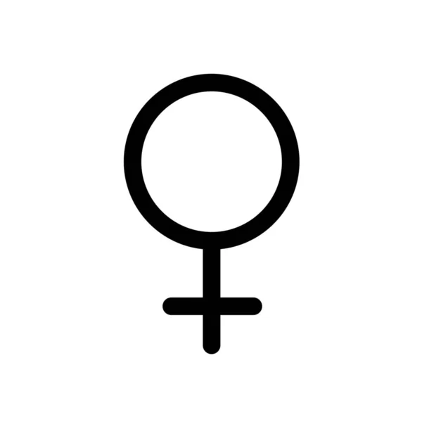 Weibliches Gender Symbol Outline Stil — Stockvektor