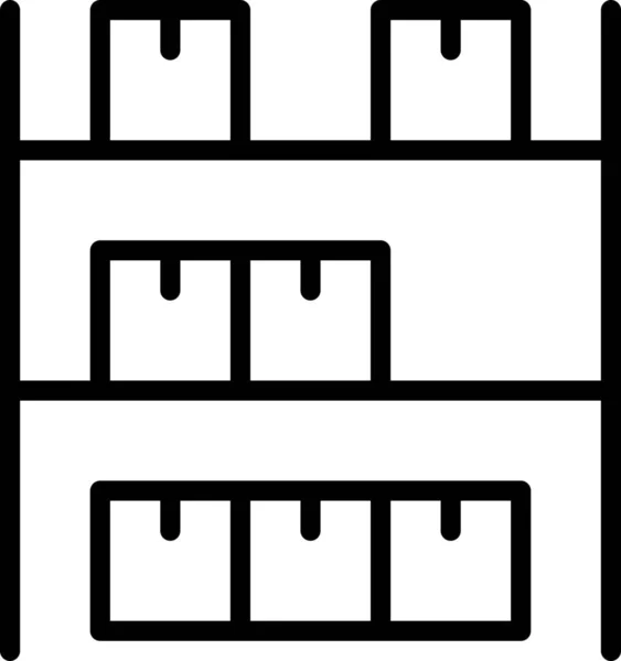 Caixas Pacotes Prateleiras Ícone — Vetor de Stock