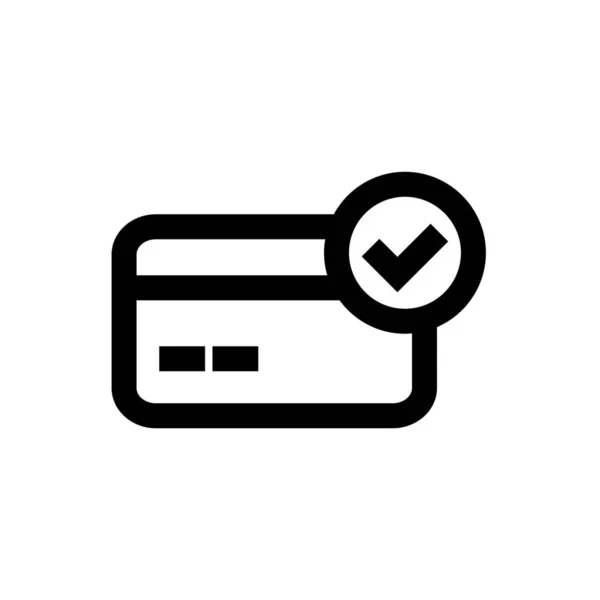 Aceptar Icono Tarjeta Crédito Aprobado Estilo Esquema — Vector de stock