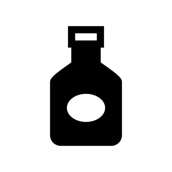 Fles Voedsel Ketchup Pictogram Solid Stijl — Stockvector