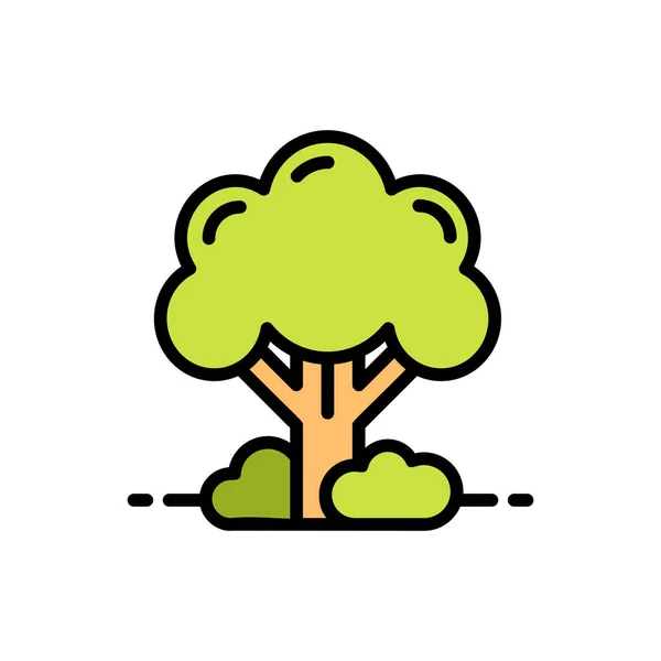 Ecología Ambiente Bosque Icono Estilo Contorno Lleno — Vector de stock