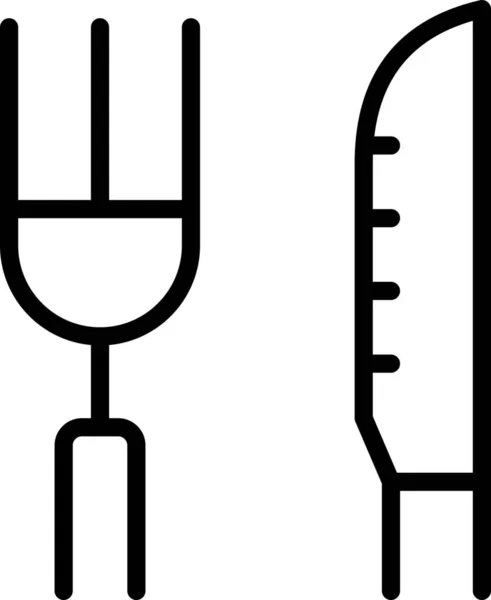 Besteck Essensgabel Symbol Umriss Stil — Stockvektor