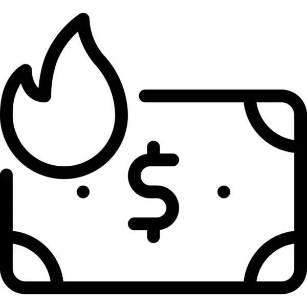 Burn Fire Inflation Icon Business Management Category — Stock Vector