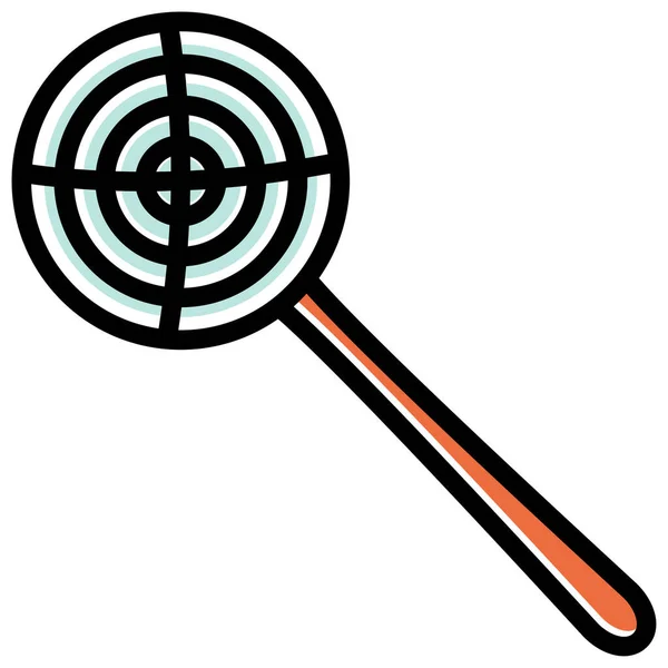 Kitchen Tools Skimmer Strainer Ladle Icon Filled Outline Style — Stock Vector